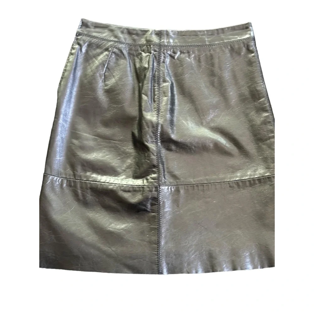GAP 100% Genuine Leather Black Skirt Size 0 - Picture 3 of 4